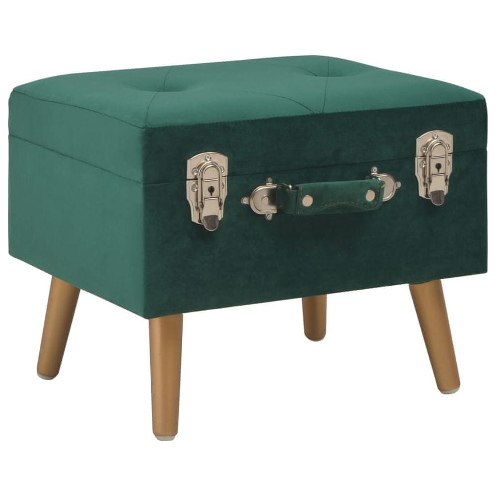 Vidaxl Úložná stolička 40 cm zelená zamatová